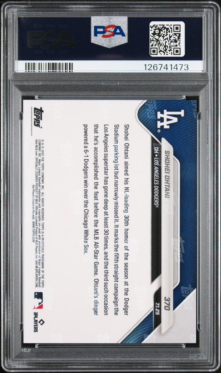 Graded 2025 Topps Now Shohei Ohtani #370 Baseball Card PSA 10 Gem Mint