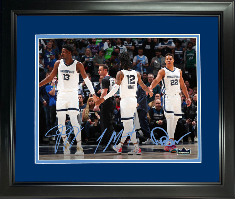 Framed Ja Morant, Desmond Bane & Jaren Jackson Jr. Facsimile Laser Engraved Signature Auto 11"x14" Basketball Photo HOFSM Holo