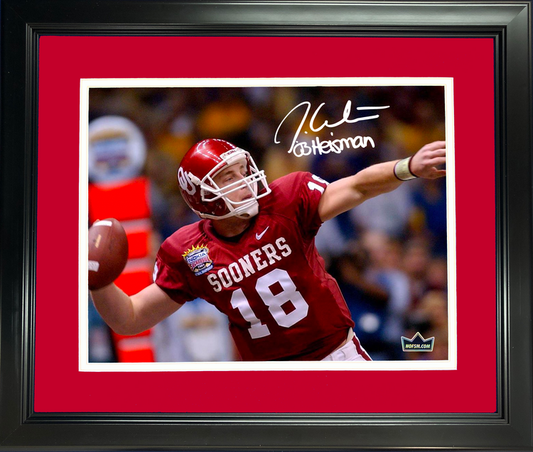 Framed Jason White 03 Heisman Facsimile Laser Engraved Signature Auto Oklahoma Sooners 11"x14" College Football Photo HOFSM Holo