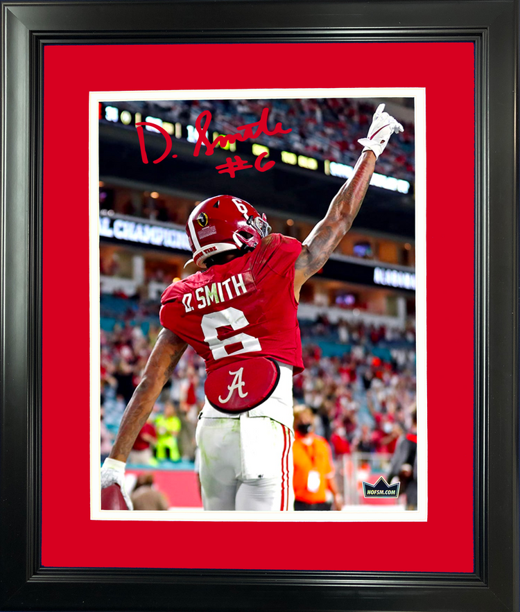 Framed Devonta Smith Facsimile Laser Engraved Signature Auto Alabama Crimson Tide 11"x14" College Football Photo HOFSM Holo