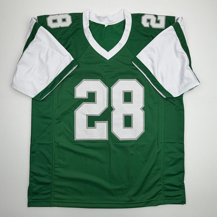 Autographed/Signed Bill Bradley Philadelphia Kelly Green Football Jersey Beckett BAS COA