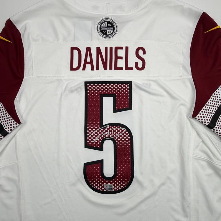 Autographed/Signed Jayden Daniels Washington Commanders White Authentic Football Jersey Fanatics COA