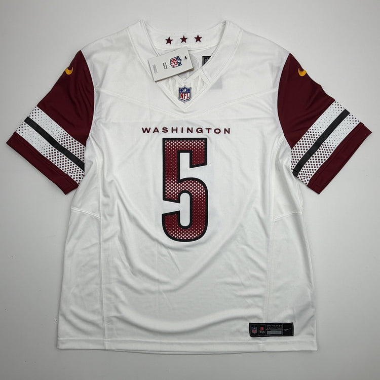 Autographed/Signed Jayden Daniels Washington Commanders White Authentic Football Jersey Fanatics COA