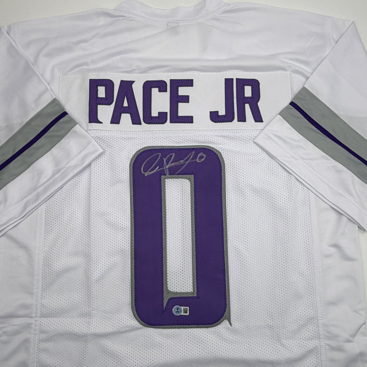 Autographed/Signed Ivan Pace Jr. Minnesota White Out Alternate Football Jersey Beckett BAS COA