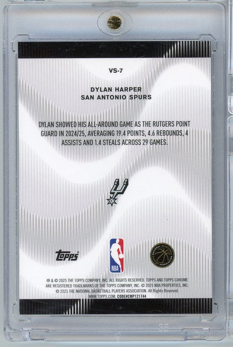 2025 Topps Chrome Dylan Harper #VS7 /150 Voices Blue Refractor Rookie RC Basketball Card