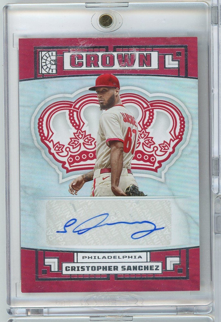 2022 Panini Capstone Cristopher Sanchez #CSZ Crown Auto Rookie RC Baseball Card