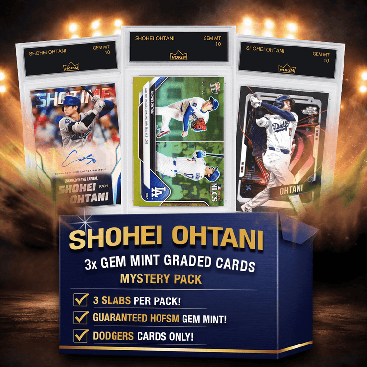 3x Shohei Ohtani Los Angeles Dodgers Gem Mint Baseball Cards Mystery Pack - HOFSM 10 Graded