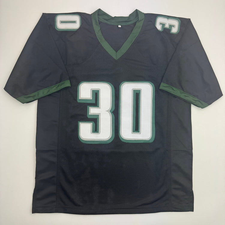 Autographed/Signed Jihaad Campbell Philadelphia Black Football Jersey Beckett BAS COA
