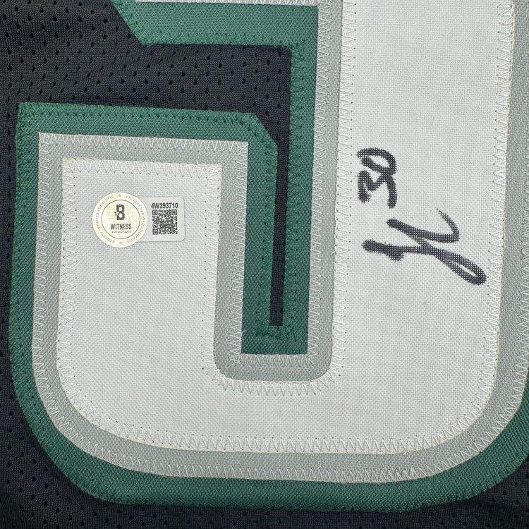 Autographed/Signed Jihaad Campbell Philadelphia Black Football Jersey Beckett BAS COA