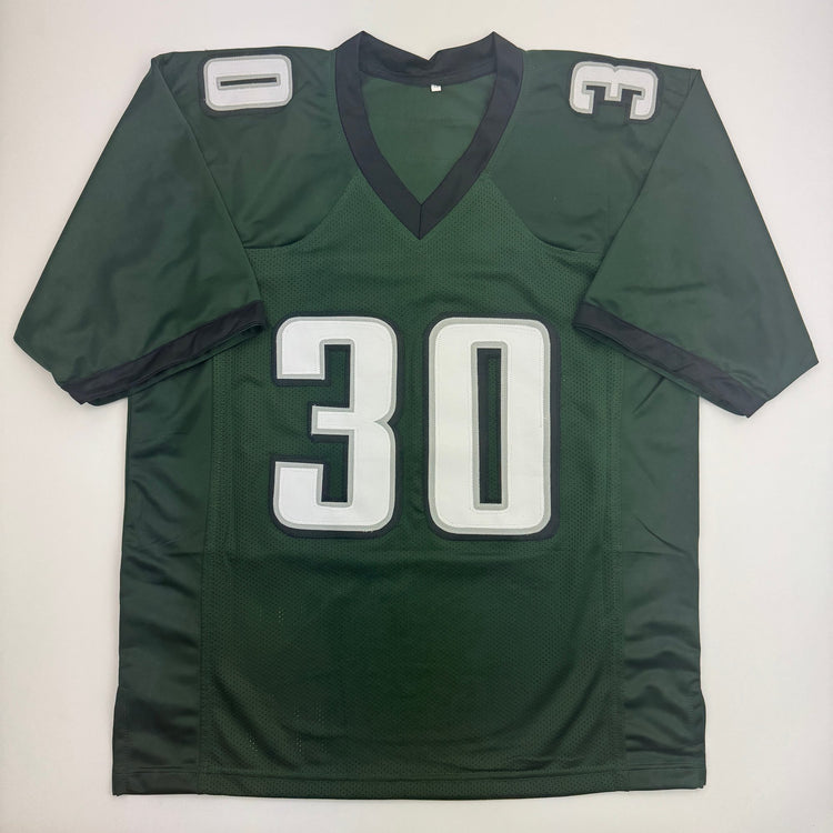 Autographed/Signed Jihaad Campbell Philadelphia Green Football Jersey Beckett BAS COA