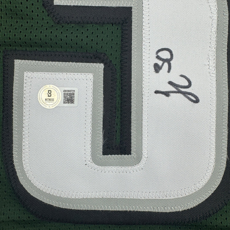 Autographed/Signed Jihaad Campbell Philadelphia Green Football Jersey Beckett BAS COA