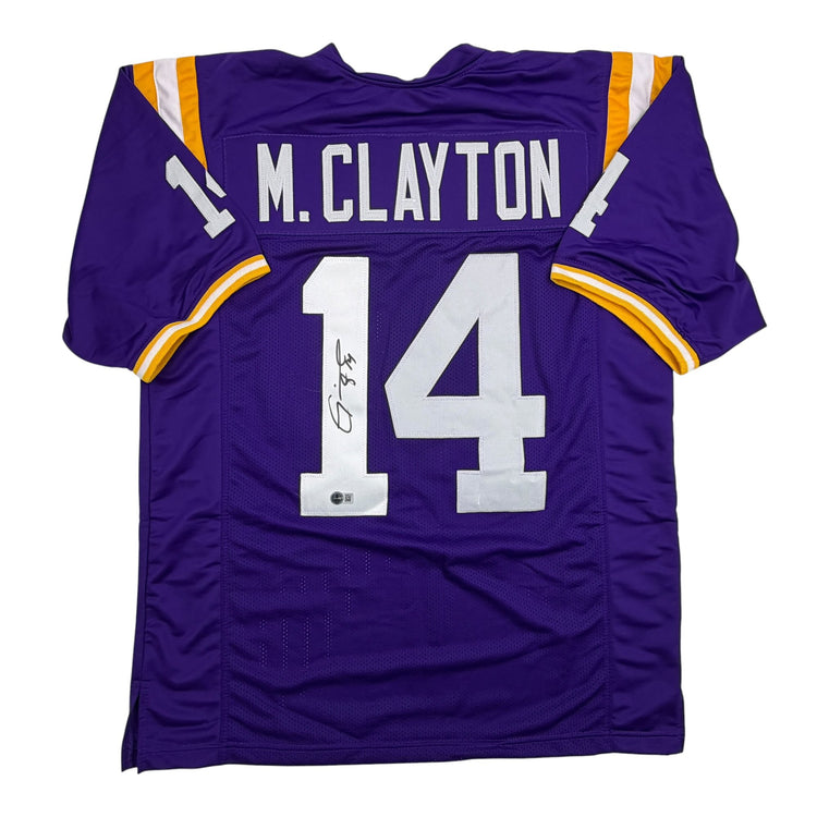 Autographed/Signed Michael Clayton LSU Purple College Football Jersey JSA COA