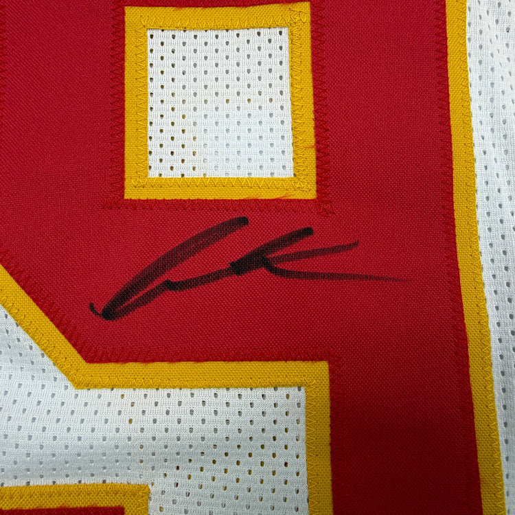 Autographed/Signed Felix Anudike-Uzomah Kansas City White Football Jersey JSA COA