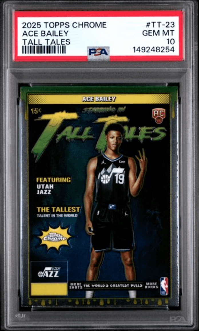 Graded 2025 Topps Chrome Ace Bailey #TT23 Tall Tales Rookie RC Basketball Card PSA 10 Gem Mint