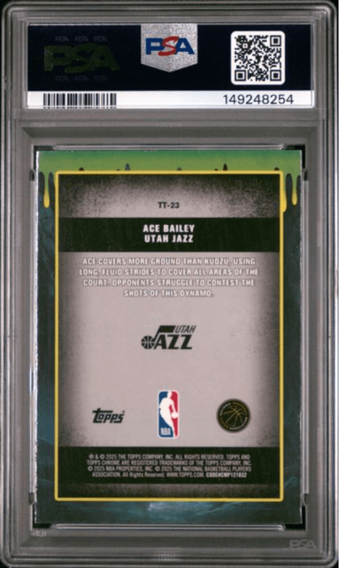 Graded 2025 Topps Chrome Ace Bailey #TT23 Tall Tales Rookie RC Basketball Card PSA 10 Gem Mint
