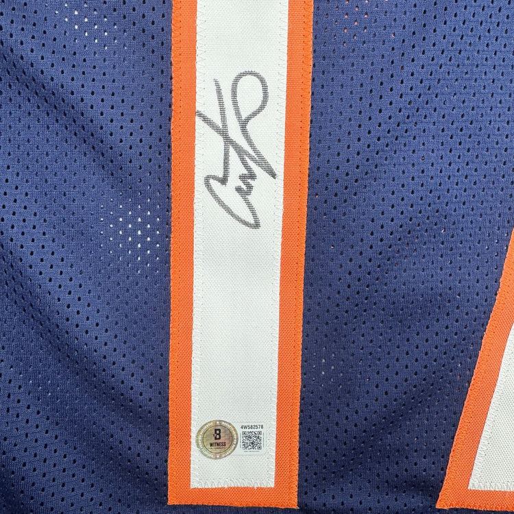 Autographed/Signed Alshon Jeffery Chicago Blue Football Jersey Beckett BAS COA