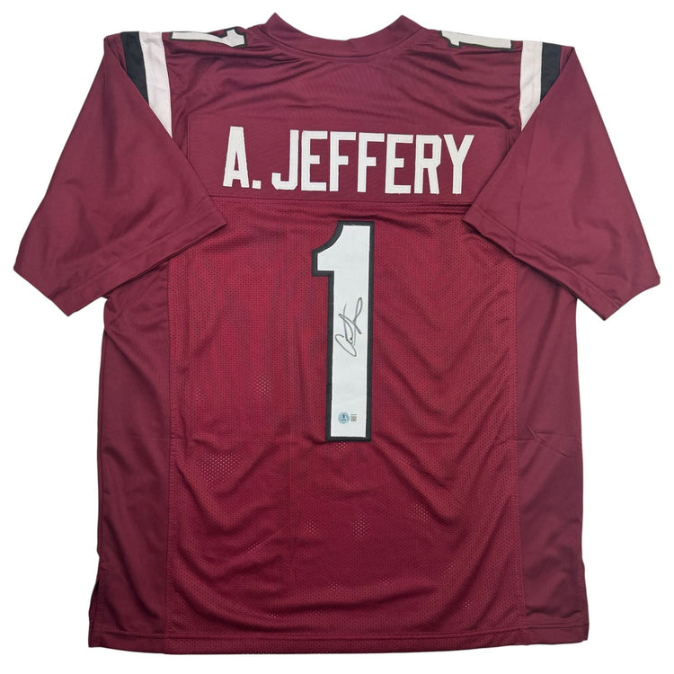 Autographed/Signed Alshon Jeffery South Carolina Maroon College Football Jersey Beckett BAS COA