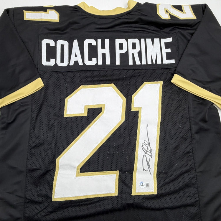 Autographed/Signed Deion Sanders Coach Prime Colorado Black College Football Jersey Beckett BAS COA