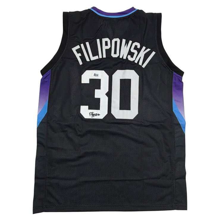 Autographed/Signed Kyle Filipowski Utah Black Basketball Jersey Beckett BAS COA