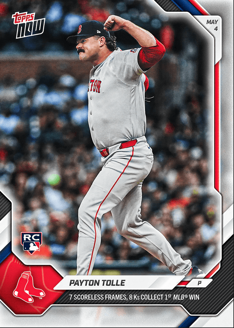 2026 Topps Now Payton Tolle #158 7 Scoreless Frames, 8Ks Collect 1st MLB Win Boston Red Sox Rookie RC Baseball Card