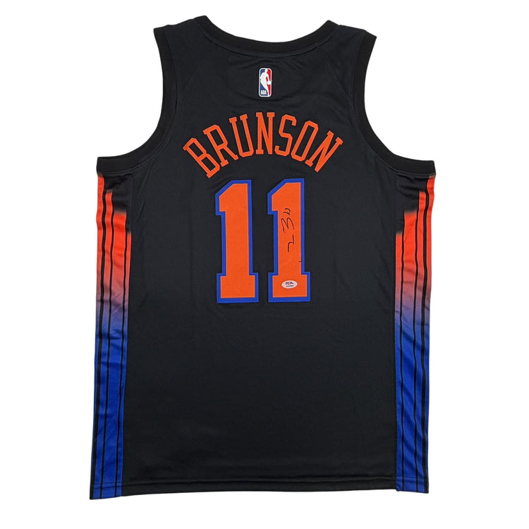 Autographed/Signed Jalen Brunson New York NY Knicks Black Authentic Basketball Jersey PSA/DNA COA