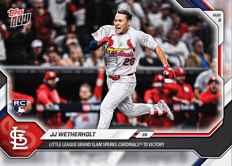 2026 Topps Now JJ Wetherholt #181 Little League Grand Slam Sparks Cardinals to Victory St Louis Cardinals Rookie RC Baseball Card