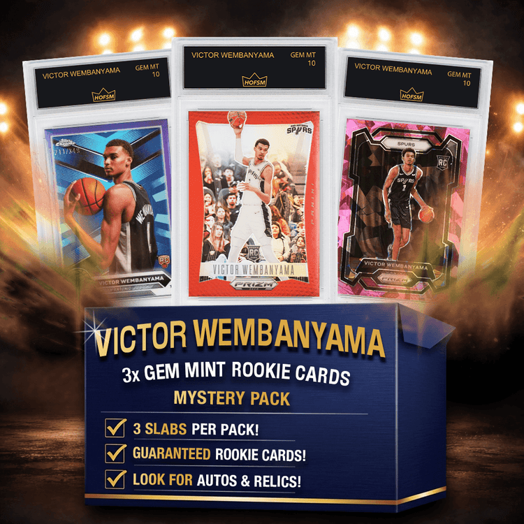 3x Victor Wembanyama RC Gem Mint Basketball Rookie Cards Mystery Pack - HOFSM 10 Graded