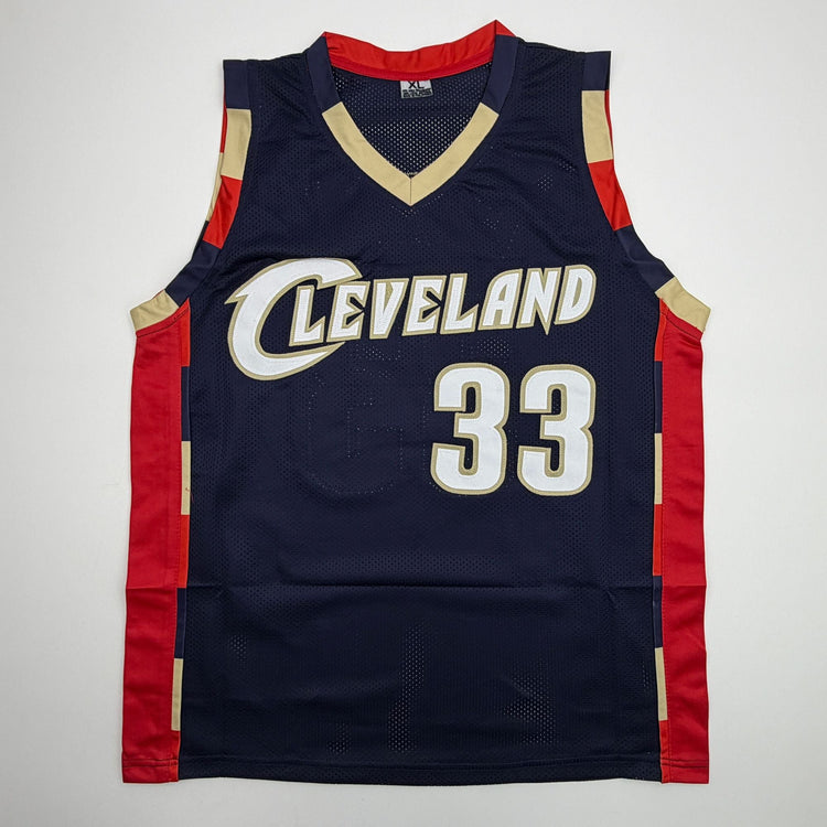 Autographed/Signed Shaquille Shaq O'Neal Cleveland Blue Basketball Jersey Beckett BAS COA