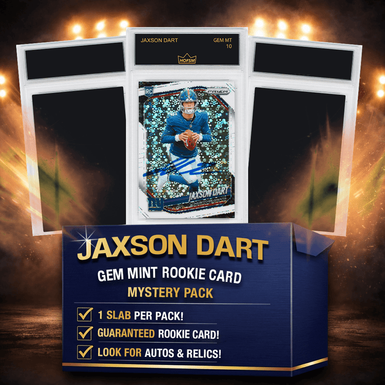 Jaxson Dart RC Gem Mint Football Rookie Card Mystery Pack - HOFSM 10 Graded
