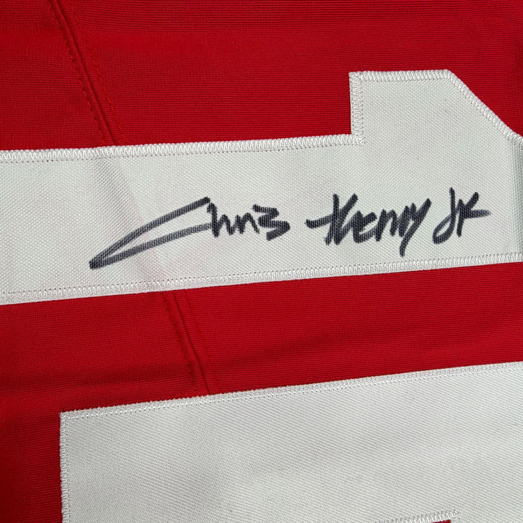 Autographed/Signed Chris Henry Jr. Ohio State Red College Football Jersey JSA COA