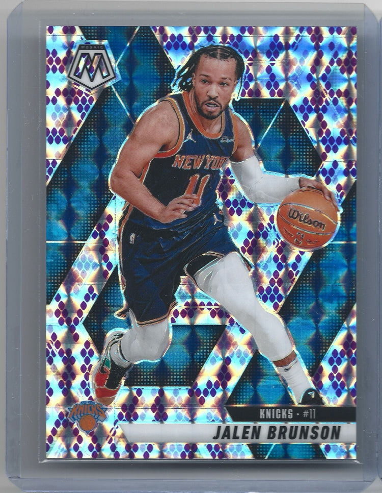 2024 Panini Mosaic Jalen Brunson #176 /24 Purple Snakeskin Basketball Card