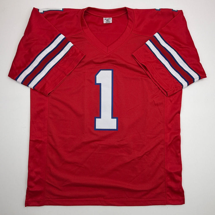 Autographed/Signed Curtis Samuel Buffalo Red Football Jersey Beckett BAS COA