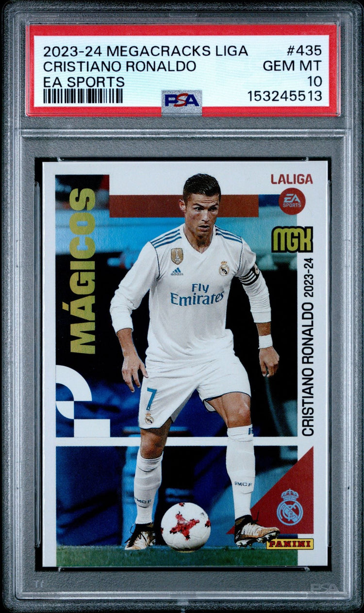 Graded 2023 Panini Megacracks La Liga Cristiano Ronaldo #435 EA Sports Soccer Card PSA 10 Gem Mint
