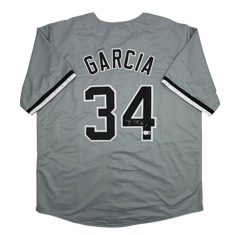 Autographed/Signed Freddy Garcia Chicago Grey Baseball Jersey Beckett BAS COA