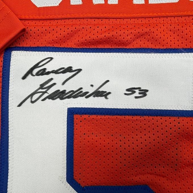 Framed Autographed/Signed Randy Gradishar 35x39 Denver Orange Football Jersey JSA COA