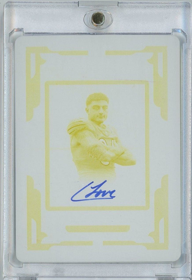 2025 Panini National Treasures Colston Loveland #RSFPCLD 1/1 Printing Plate Auto Rookie RC Football Card