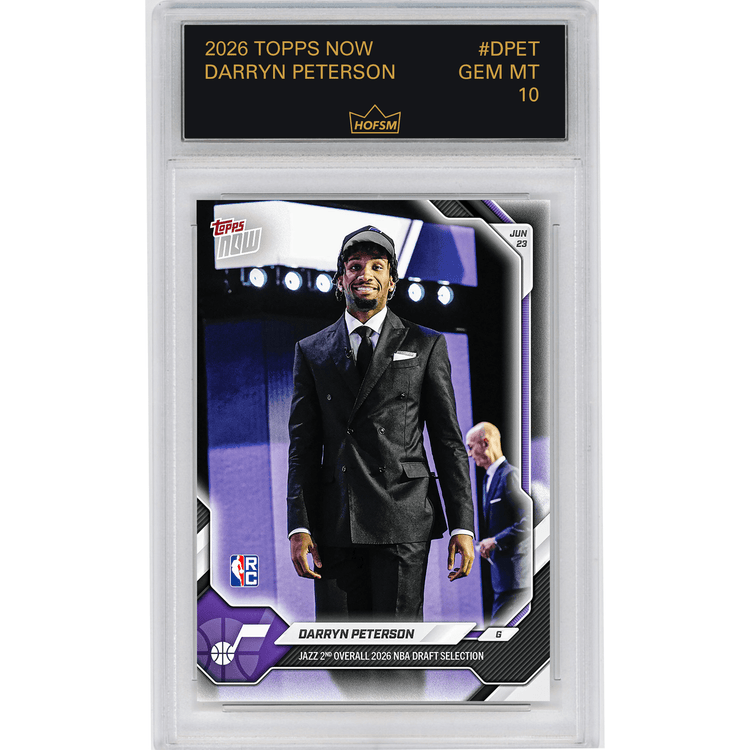 Graded 2026 Topps Now Darryn Peterson #DPET Jazz 2nd Overall 2026 NBA Draft Selection Utah Jazz Rookie RC Basketball Card HOFSM 10 Gem Mint