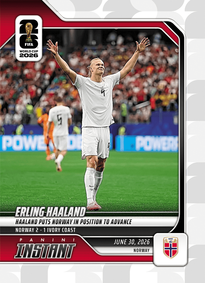 2026 Panini Instant FIFA World Cup Erling Haaland #175 Haaland Puts Norway in Position to Advance Norway Soccer Card