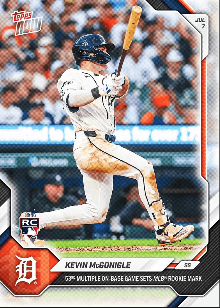 2026 Topps Now Kevin McGonigle #427 53rd Multiple On Base Game Sets MLB Rookie Mark Detroit Tigers Rookie RC Baseball Card