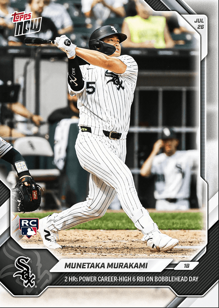 2026 Topps Now Munetaka Murakami #492 2 HRs Power Career High 6 RBI on Bobblehead Day Chicago White Sox Rookie RC Baseball Card