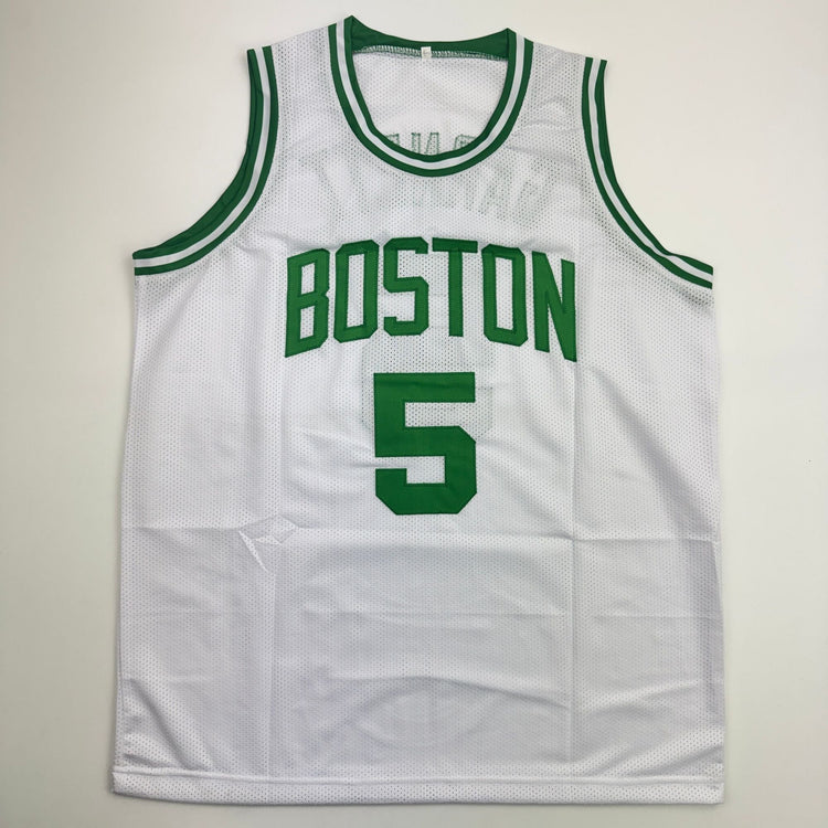 Autographed/Signed Kevin Garnett Boston White Basketball Jersey Beckett BAS COA