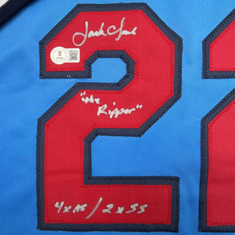 Autographed/Signed Jack Morris St. Louis Blue Baseball Jersey Beckett BAS COA