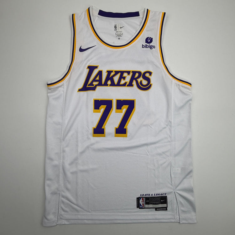 Autographed/Signed Luka Doncic Los Angeles Lakers White Authentic Basketball Jersey PSA/DNA COA