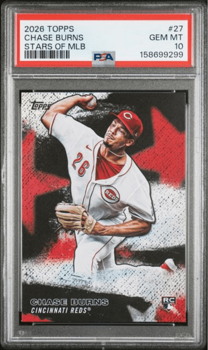 Graded 2026 Topps Chase Burns #27 Stars of MLB Rookie RC Baseball Card PSA 10 Gem Mint