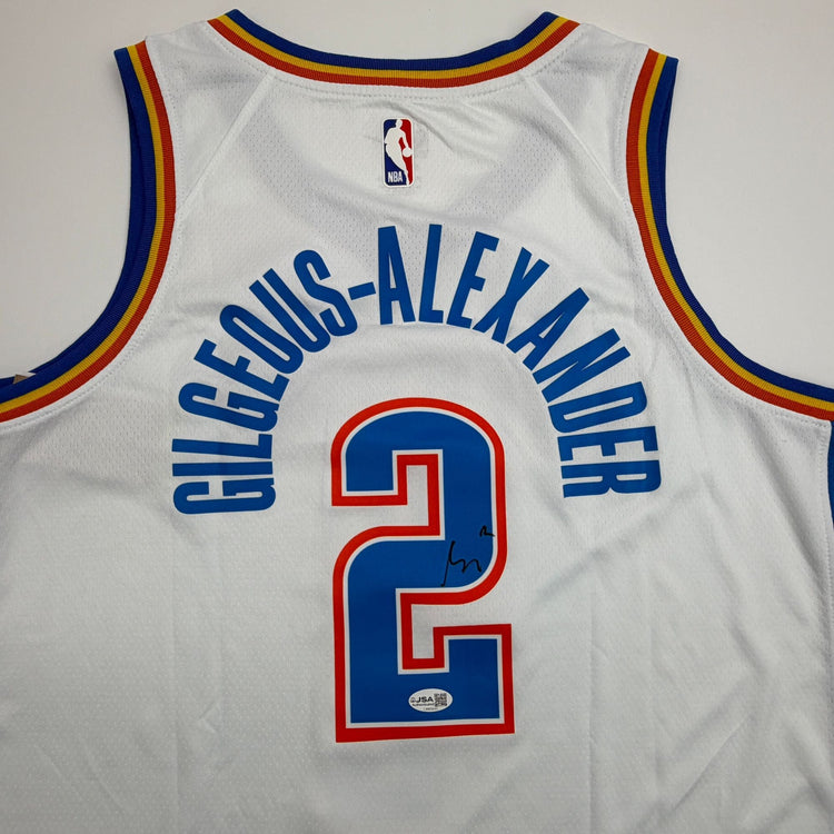 Autographed/Signed Shai Gilgeous-Alexander SGA Oklahoma City OKC Thunder White Authentic Basketball Jersey JSA COA