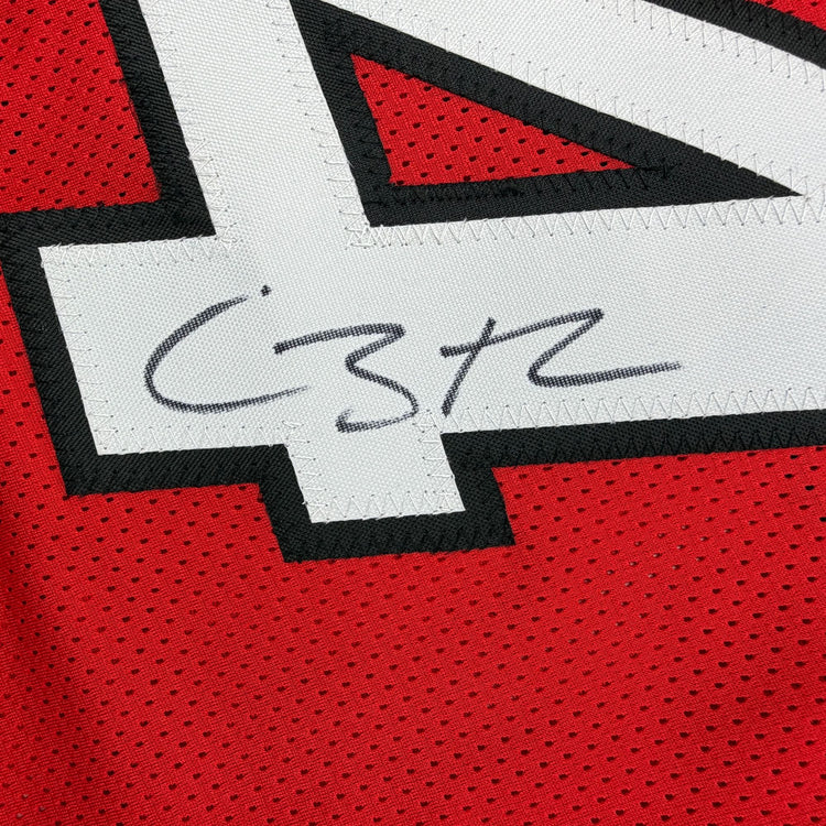 Autographed/Signed Caron Butler Miami Red Basketball Jersey Beckett BAS COA