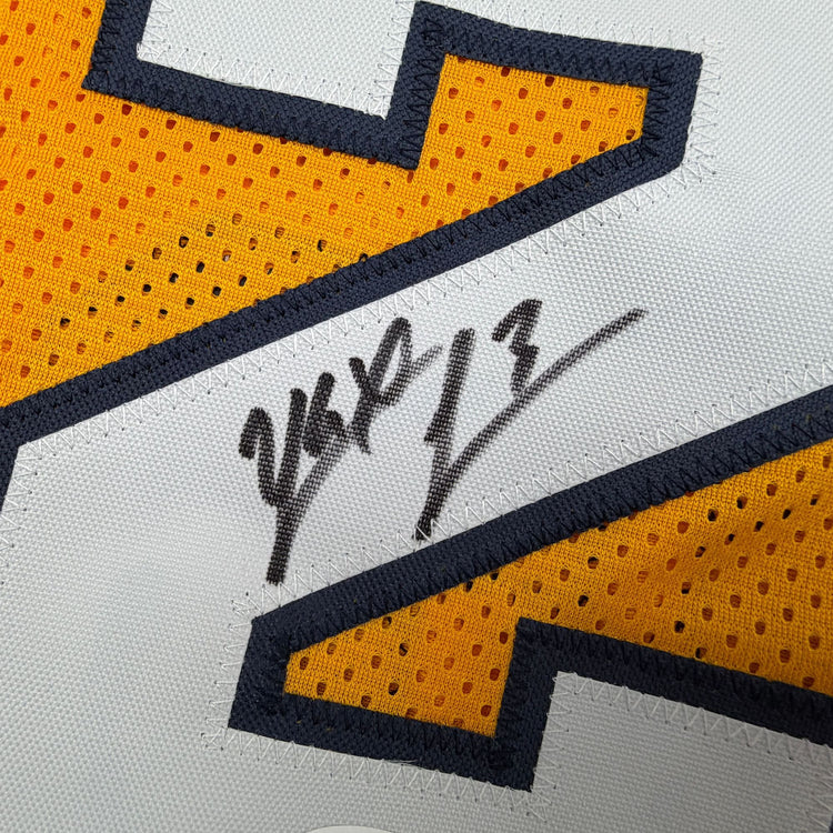 Autographed/Signed Yaxel Lendeborg Michigan Yellow College Basketball Jersey JSA COA