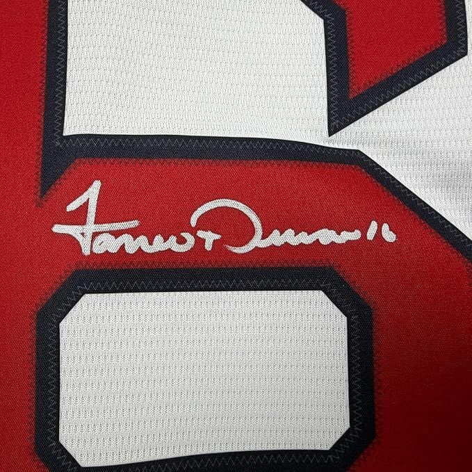 Framed Autographed/Signed 35x39 Jarren Duran Boston Red Sox White Authentic Baseball Jersey Fanatics & MLB COA