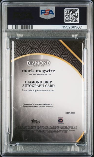 Graded 2024 Topps Diamond Kings Mark McGwire #DDAMM Diamond Drip Auto /10 Baseball Card PSA 10 Auto Gem Mint