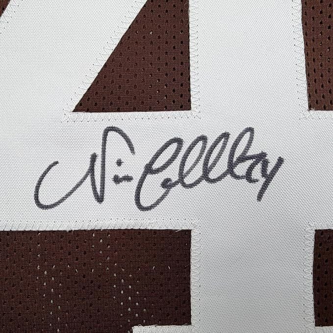 Framed Autographed/Signed Nick Chubb 35x39 Cleveland Brown Football Jersey Beckett BAS COA